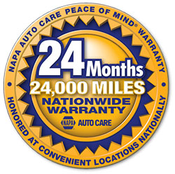 24 month/24,000 mile NAPA AutoCare warranty
